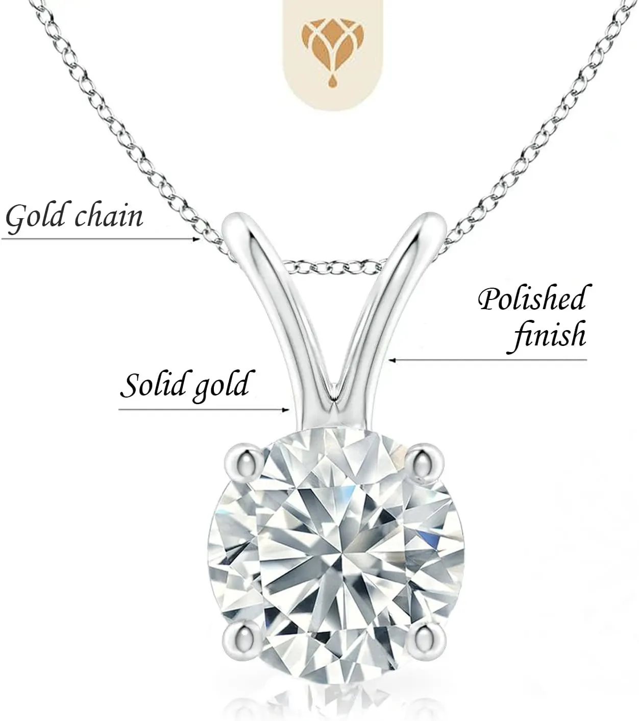 The Diamond Deal 1/4 Carat - 5 Carat | IGI Certified Lab Grown Diamond Pendant Necklace For Women | 14K White, Yellow Or Rose Gold | Lab Created Solitaire Lab-Grown Diamond Pendant Necklace