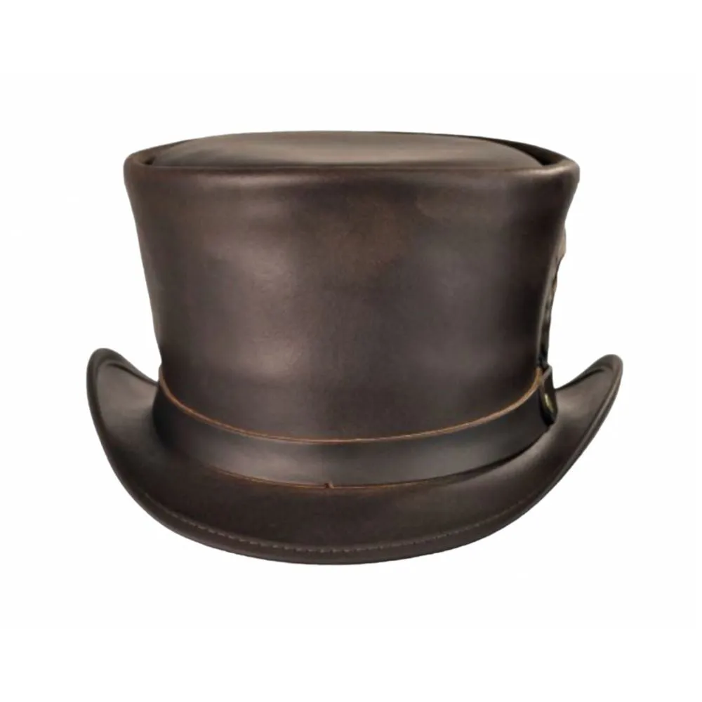 Victorian Cowboy Leather Top Hat