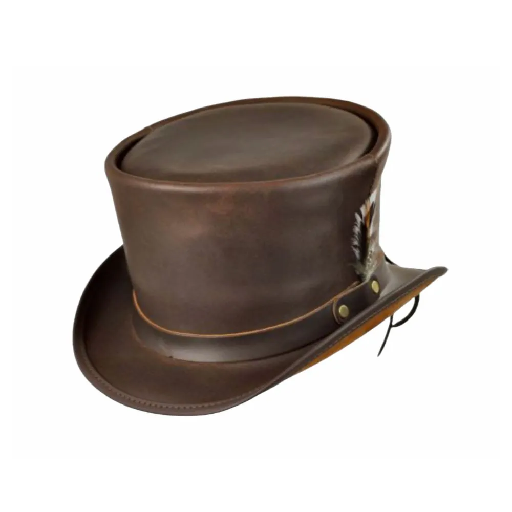 Victorian Cowboy Leather Top Hat