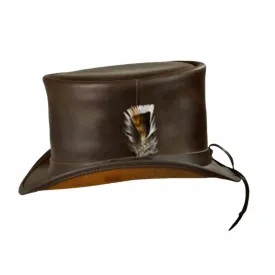 Victorian Cowboy Leather Top Hat