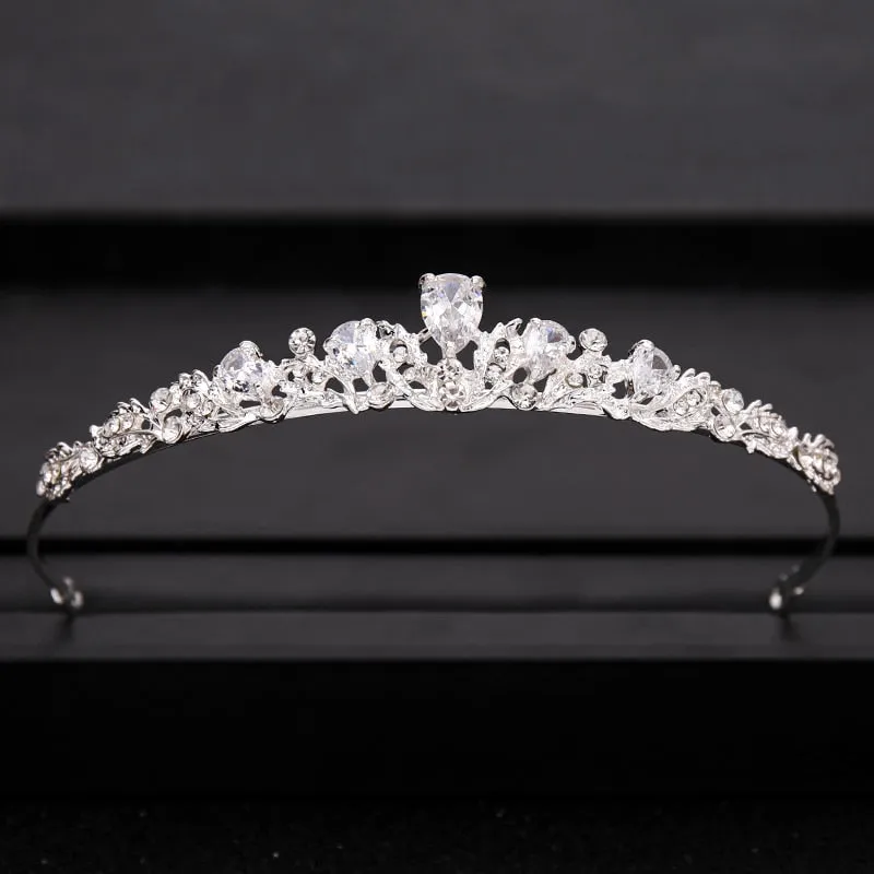 Wedding Crown Hairpiece adorned with Gold and Crystal Accents
