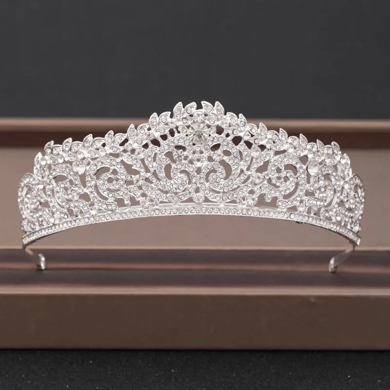 Wedding Crown Hairpiece adorned with Gold and Crystal Accents