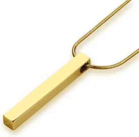 Wikavanli Stainless Steel Couple Necklace for Men and Women, Bar Pendant Matching Necklaces 22 Inches Snake Chain, Unisex