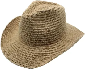 Women Men Western Cowboy Hat Jazz Top Hat Knitted Big Brim Felt Cap Trilby Wide Brim Fedora Outdoor Sun Hat