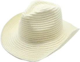 Women Men Western Cowboy Hat Jazz Top Hat Knitted Big Brim Felt Cap Trilby Wide Brim Fedora Outdoor Sun Hat