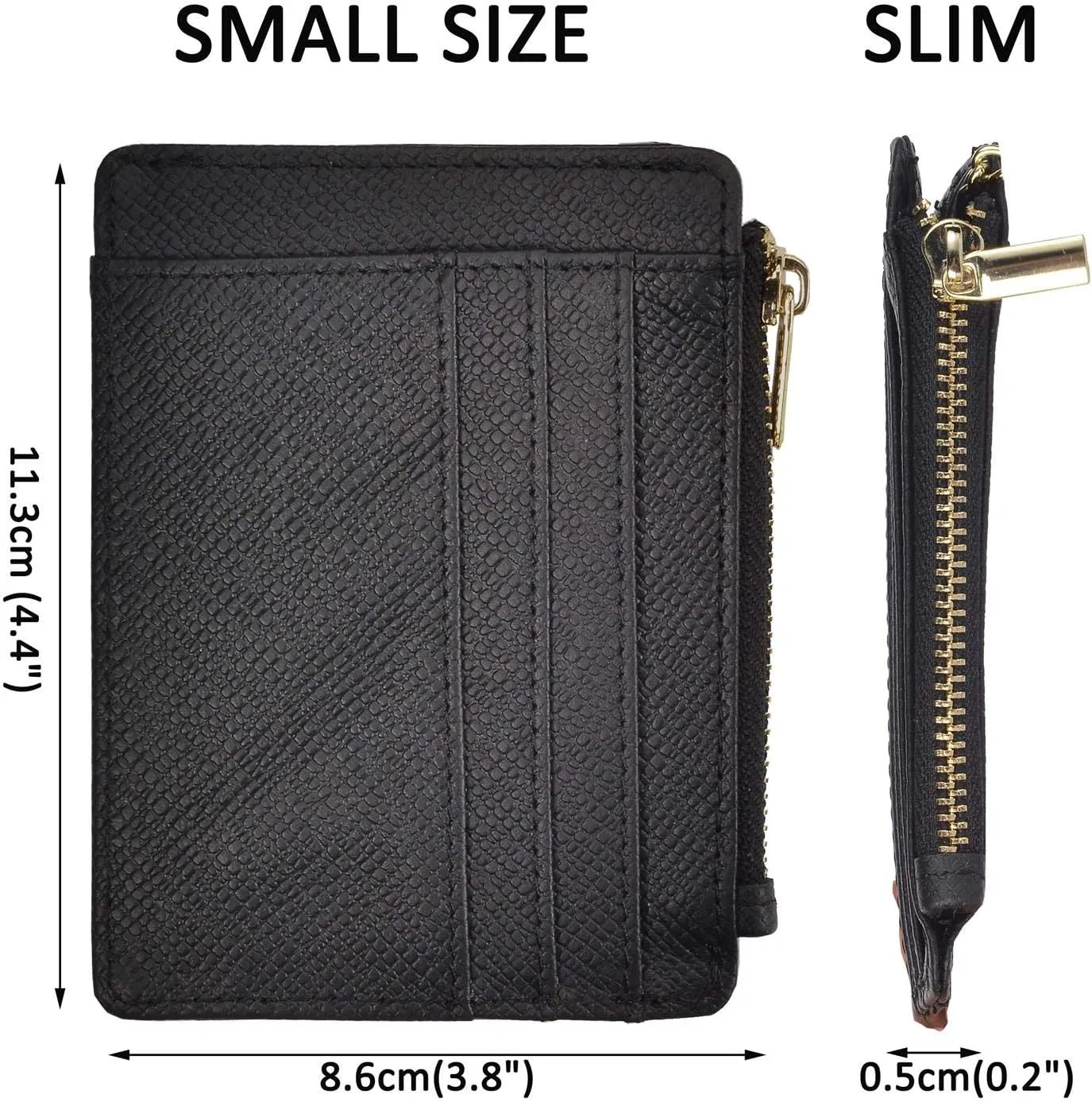 woogwin Slim RFID Credit Card Holder for Women Mini Front Pocket Wallet Purse With Keychain